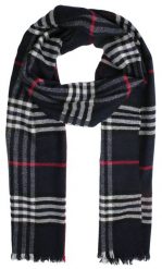 Szalik z Kaszmiru, Granatowy w Kratkę, Delikatny, Miękki, Ciepły -V. Fraas. Niebieskie szaliki męskie V. Fraas, bez wzorów, z kaszmiru. Za 265.00 zł.