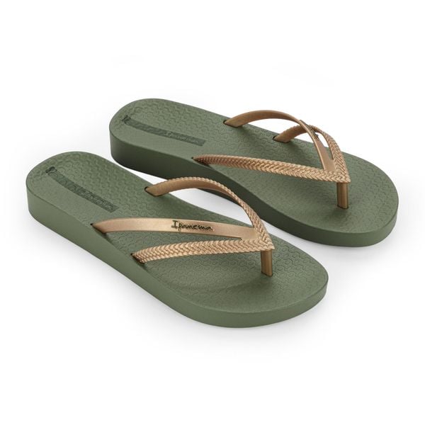 Japonki damskie Ipanema Bossa Soft V. Zielone klapki damskie Ipanema, bez wzorów, z materiału, sportowe, bez obcasa. Za 52.99 zł.
