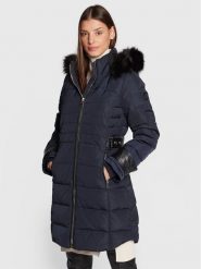 Morgan Płaszcz zimowy 222-GNINI Granatowy Regular Fit. Niebieskie płaszcze damskie Morgan, na zimę, bez wzorów, z syntetyku, bez kaptura. Za 849.99 zł.