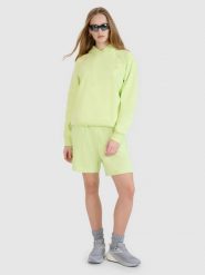 4F Spodenki dresowe uniseks - zielone XS. Zielone szorty sportowe damskie 4f, l, bez wzorów, z bawełny, sportowe. W wyprzedaży za 59.99 zł.