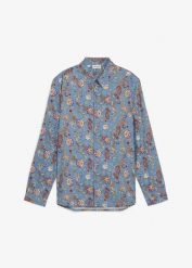 Koszula do pracy z czystej bawełny, slim fit. Niebieskie koszule męskie bonprix, m, bez wzorów, z bawełny, biznesowe, bez kołnierzyka, bez ramiączek. Za 109.99 zł.