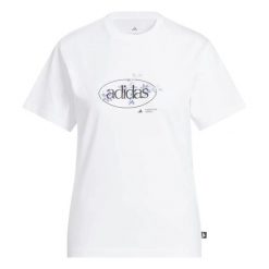 Koszulka damska ADIDAS W Elem Flrl Tee M. Białe t-shirty damskie Adidas, m, bez wzorów, z bawełny, klasyczne, bez kołnierzyka. Za 139.00 zł.