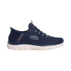 Obuwie treningowe Mężczyzna Skechers Summits High Range granatowy. Niebieskie buty sportowe męskie Skechers, z materiału, bez zapięcia, na fitness i siłownię. Za 329.99 zł.