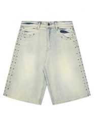 Guess Szorty jeansowe J5GD09 D45E0 Niebieski Regular Fit. Niebieskie spodenki dla dziewczynek Guess, z aplikacjami, z bawełny. Za 159.99 zł.