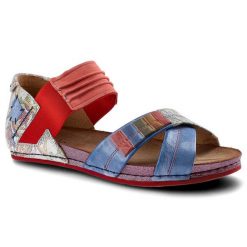 Kolorowe Sandały Maciejka Modne Skórzane Buty. Czerwone klapki damskie Maciejka, bez wzorów, ze skóry, bez obcasa, na płaskiej podeszwie, bez zapięcia. Za 329.00 zł.