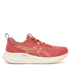 Buty do biegania Asics. Czerwone obuwie sportowe damskie Asics, bez wzorów, do biegania. Za 399.99 zł.