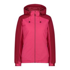 Kurtka damska z kapturem ripstop CMP. Czerwone kurtki sportowe damskie CMP, bez wzorów, z kapturem, trekkingowe. Za 389.00 zł.