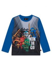 LEGO Bluzka 11010948 Niebieski Regular Fit. Niebieskie t-shirty dla chłopców LEGO, bez wzorów, z syntetyku, bez ramiączek. Za 99.99 zł.