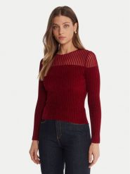 Guess Sweter W5BR62 Z0890 Czerwony Slim Fit. Czerwone swetry damskie Guess, s, z aplikacjami, z wiskozy, bez kołnierzyka, bez ramiączek, bez kaptura. Za 279.99 zł.