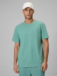 4F T-shirt regular gładki męski - miętowy XL. Niebieskie t-shirty męskie 4f, m, bez wzorów, z materiału, klasyczne, bez kołnierzyka. Za 49.99 zł.