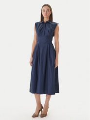 Guess Sukienka codzienna W6GKA0 W2353 Granatowy Regular Fit. Niebieskie sukienki dla dziewczynek Guess, z aplikacjami, z bawełny, bez ramiączek. Za 694.99 zł.