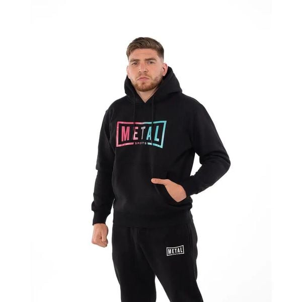 Bluza Metal Boxe Miami Vice. Czarne bluzy męskie METAL BOXE, l, bez wzorów, z bawełny, z kapturem, na fitness i siłownię. Za 221.00 zł.