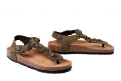 DR. BRINKMANN 710263-07 grun, sandały damskie. Zielone sandały damskie Dr. Brinkmann, bez wzorów, ze skóry, bez obcasa, bez zapięcia. Za 214.90 zł.