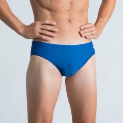 Slipki pływackie męskie Nabaiji 100 Basic. Białe kąpielówki męskie NABAIJI, m, bez wzorów, z elastanu, do pływania. Za 19.99 zł.