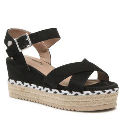 Espadryle Refresh. Czarne klapki damskie Refresh, bez wzorów, bez obcasa, bez zapięcia. Za 159.99 zł.