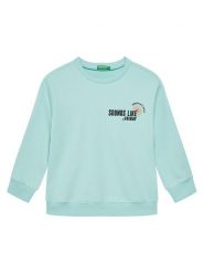 United Colors Of Benetton Bluza 3UNIC10O3 Niebieski Regular Fit. Niebieskie bluzy dla chłopców United Colors Of Benetton, bez wzorów, z bawełny, bez ramiączek, bez kaptura. Za 69.99 zł.