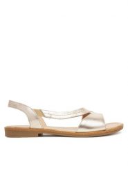 Lasocki Sandały CEO-WI23-FOXI-95 Złoty. Żółte sandały damskie Lasocki, bez wzorów, ze skóry, bez obcasa, na płaskiej podeszwie, bez zapięcia. Za 149.99 zł.