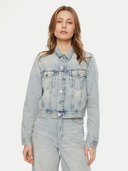 Calvin Klein Jeans Kurtka jeansowa 90's J20J224544 Niebieski Regular Fit. Niebieskie kurtki damskie Calvin Klein Jeans, l, bez wzorów, z bawełny, bez kaptura. Za 279.99 zł.