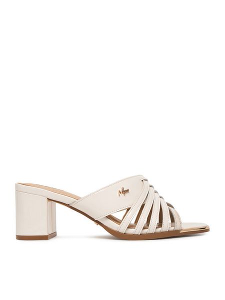 MEXX Klapki EO-WS1161-02 Écru. Białe klapki damskie Mexx, bez wzorów, ze skóry, bez obcasa. Za 165.99 zł.