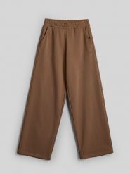 4F Szerokie spodnie dresowe damskie - beżowe XL. Brązowe spodnie sportowe damskie 4f, s, bez wzorów, z bawełny, trekkingowe. Za 159.99 zł.
