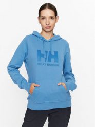 Helly Hansen Bluza Logo 33978 Niebieski Regular Fit. Niebieskie bluzy damskie Helly Hansen, m, bez wzorów, z bawełny, bez kaptura. Za 429.99 zł.