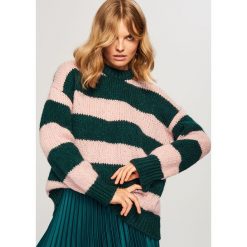 Sweter w paski - Khaki. Brązowe swetry damskie Reserved. Za 99.99 zł.