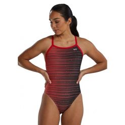 Strój Kąpielowy Tyr Diamondfit Durafast Elite Speedwarp – Czerwony – Rozmiar 30. Brązowe kostiumy jednoczęściowe damskie TYR, bez wzorów, sportowe, do pływania. Za 899.40 zł.