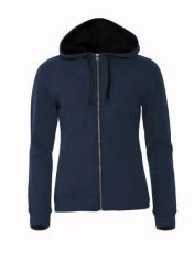 Clique Classic Hoody Full Zip Women – damska bluza z kapturem na zamek. Niebieskie bluzy damskie CLIQUE, s, bez wzorów, z bawełny, z kapturem. Za 322.45 zł.