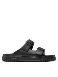 Armani Exchange Klapki XDP043 XV821 00002 Czarny. Czarne klapki damskie Armani Exchange, bez wzorów, ze skóry, bez obcasa. Za 199.99 zł.