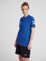 Koszulka tenisowa polo damska Hummel Go Cotton Polo Woman. Niebieskie koszulki sportowe damskie Hummel, l, bez wzorów, z bawełny, bez kołnierzyka, bez ramiączek, tenisowe. Za 53.20 zł.
