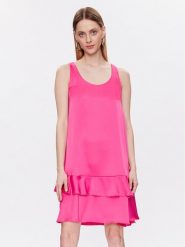 Liu Jo Beachwear Sukienka koktajlowa VA3101 T3416 Różowy Relaxed Fit. Czerwone sukienki damskie Liu Jo Beachwear, m, bez wzorów, z syntetyku, wizytowe, bez kołnierzyka, bez ramiączek. Za 799.99 zł.