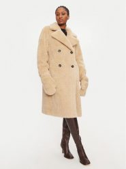 Rinascimento Kożuch CFC0118317003 Beżowy Regular Fit. Brązowe płaszcze damskie Rinascimento, xl, bez wzorów, z syntetyku, bez kaptura. Za 919.99 zł.