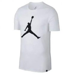 Koszulka sportowa męska Nike Air Jordan Jumpman SS. Białe koszulki sportowe męskie Nike, m, bez wzorów, z bawełny, bez kołnierzyka, bez ramiączek. Za 199.00 zł.