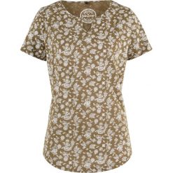 T-shirt z nadrukiem, krótki rękaw bonprix oliwkowy. Bluzki damskie marki bonprix. Za 44.99 zł.