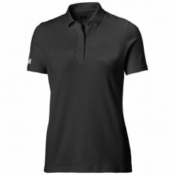 Damska koszulka polo Helly Hansen crew tech. Czarne koszulki sportowe damskie Helly Hansen, bez wzorów, bez kołnierzyka, bez ramiączek, żeglarskie. Za 301.00 zł.