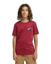 Koszulka z krótkim rękawem dla Chłopcy SKELETON RIDE Czerwony. Czerwone t-shirty dla chłopców Quiksilver, bez wzorów, z bawełny, bez ramiączek. Za 42.50 zł.