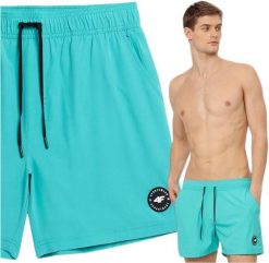 Spodenki kąpielowe boardshorty męskie 4F 4FWSS24UBDSM123. Czerwone kąpielówki męskie 4f, m, bez wzorów, z elastanu, do pływania. Za 79.99 zł.