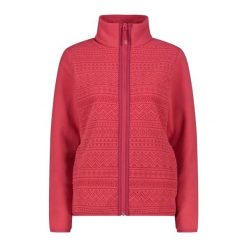 Polarowa kurtka damska CMP. Czerwone kurtki sportowe damskie CMP, na zimę, xs, bez wzorów, z polaru, bez kaptura, trekkingowe. Za 393.10 zł.