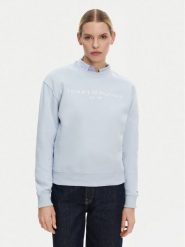 Tommy Hilfiger Bluza WW0WW39791 Błękitny Relaxed Fit. Niebieskie bluzy damskie Tommy Hilfiger, s, bez wzorów, z bawełny, bez kaptura. Za 309.99 zł.