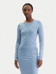 Guess Sweter W6RR66 Z3JD2 Błękitny Regular Fit. Niebieskie swetry damskie Guess, xxl, z aplikacjami, z syntetyku, bez kołnierzyka, bez ramiączek, bez kaptura. Za 525.00 zł.