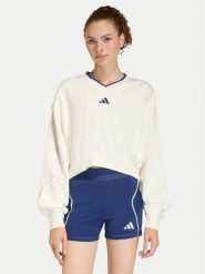 Adidas Bluza Stadium JZ1074 Biały Loose Fit. Białe bluzy damskie Adidas, m, bez wzorów, z bawełny, bez kaptura. Za 299.99 zł.
