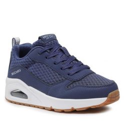 Sneakersy Skechers. Niebieskie półbuty chłopięce Skechers, bez wzorów, bez zapięcia. Za 179.99 zł.