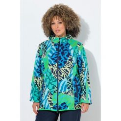 Damskie Funkcyjna kurtka przeciwdeszczowa wzór zwierzęcy elementy odblaskowe. Zielone kurtki damskie Ulla Popken, plus size, bez wzorów, z materiału, bez kaptura. Za 389.99 zł.