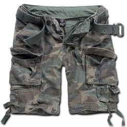 Szorty bushcraft męskie Brandit M65 Savage z Paskiem Vintage Woodland. Brązowe szorty męskie Brandit, m, z aplikacjami, z tkaniny, militarne. Za 221.70 zł.