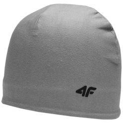 Czapka funkcyjna 4F. Szare czapki i kapelusze damskie 4f, na zimę, bez wzorów, z materiału, sportowe. Za 48.99 zł.