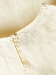 Lniana bluzka - jasnożółty. Żółte bluzki damskie Reserved, l, bez wzorów, bez kołnierzyka, bez ramiączek. Za 139.99 zł.