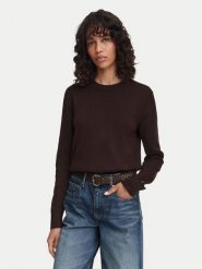 Tommy Hilfiger Sweter WW0WW52298 Brązowy ciemny Regular Fit. Brązowe swetry damskie Tommy Hilfiger, xs, bez wzorów, z bawełny, bez kołnierzyka, bez ramiączek, bez kaptura. Za 529.99 zł.