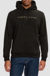 TOMMY JEANS Czarna męska bluza. Czarne bluzy męskie Tommy Jeans, m, bez wzorów, z bawełny, bez kaptura. W wyprzedaży za 312.99 zł.