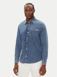 Calvin Klein Jeans Koszula jeansowa LV040EM774 Niebieski Regular Fit. Niebieskie koszule męskie Calvin Klein Jeans, m, bez wzorów, z bawełny, bez kołnierzyka, bez ramiączek. Za 349.99 zł.
