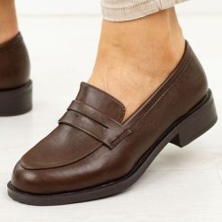 C. Brązowe mokasyny damskie M.Daszyński 2398-4. Brązowe mokasyny damskie M.Daszyński, z jeansu, casualowe. Za 179.00 zł.